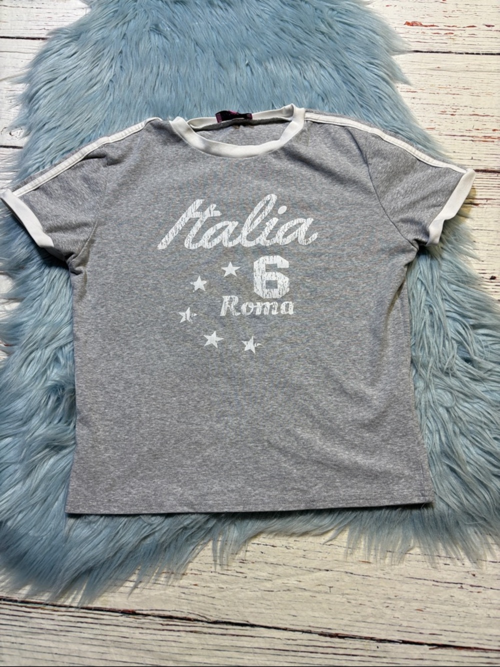 Edikted Grey Italia Baby Tee sz L